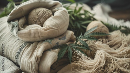 Hemp fibers used in textile manufacturing Ecofriendly clothing