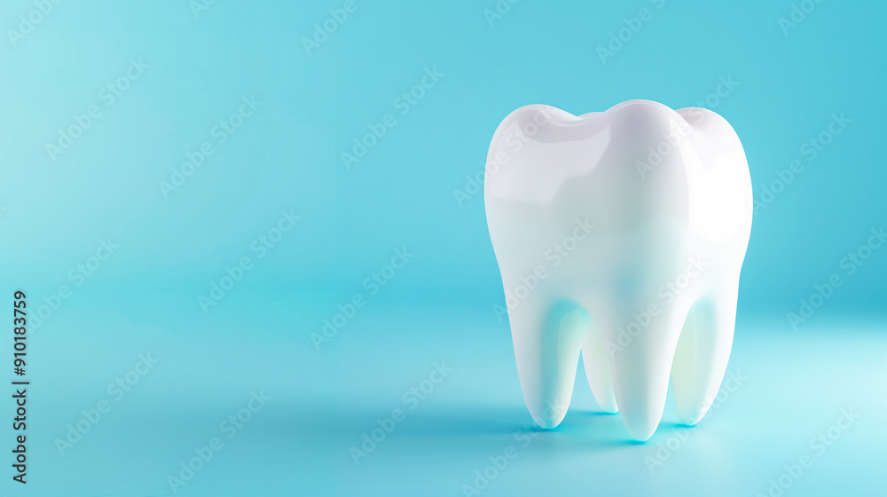 3D Model of a Tooth on Blue Background 3D Model of a Tooth on Blue Background