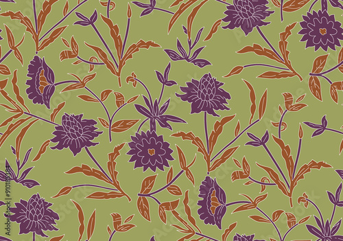 Seamless ethnic floral Design print