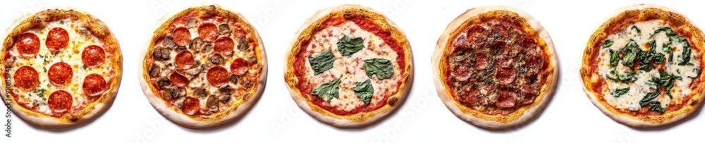 Italian food bundle, margharita, pepperoni, arugula, mushrooms and Hawaii, isolated on a transparent background Italian food bundle, margharita, pepperoni, arugula, mushrooms and Hawaii, isolated on a transparent background