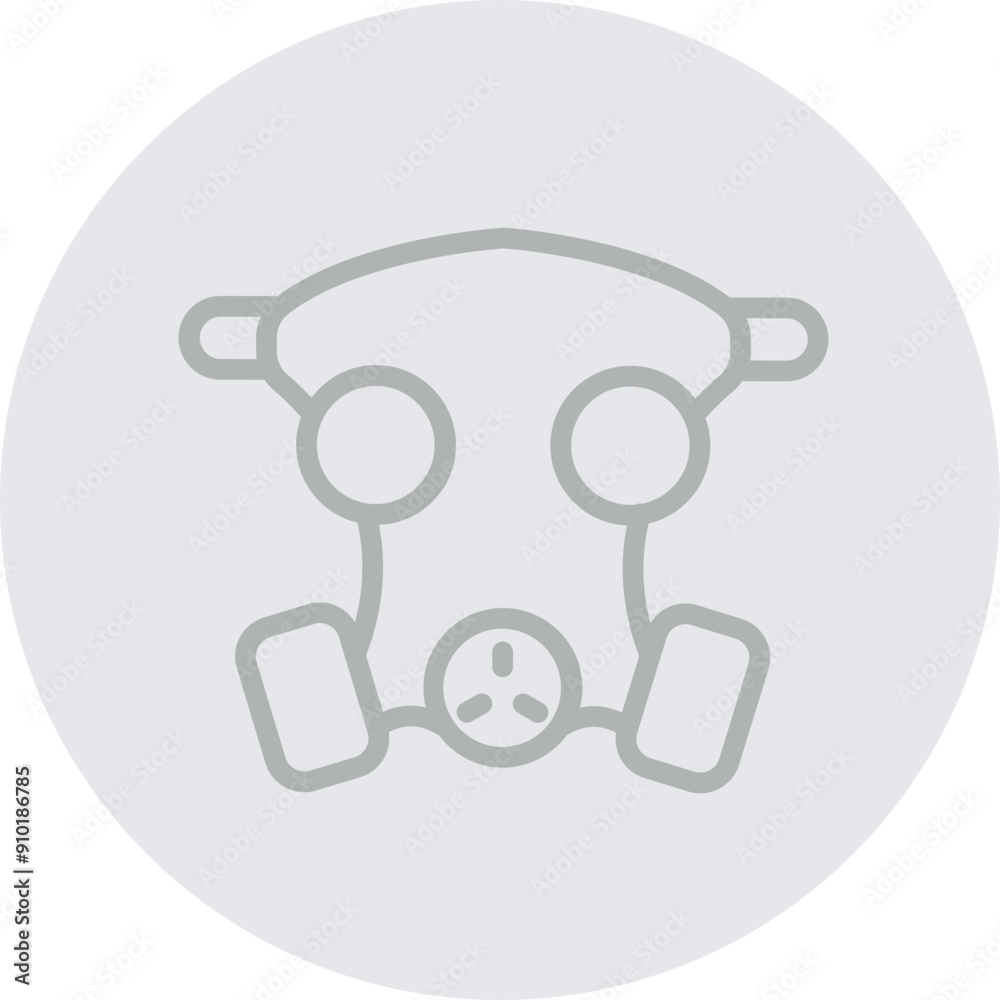 Gas Mask Vector Line Grey Circle Grey Gas Mask Vector Line Grey Circle Grey