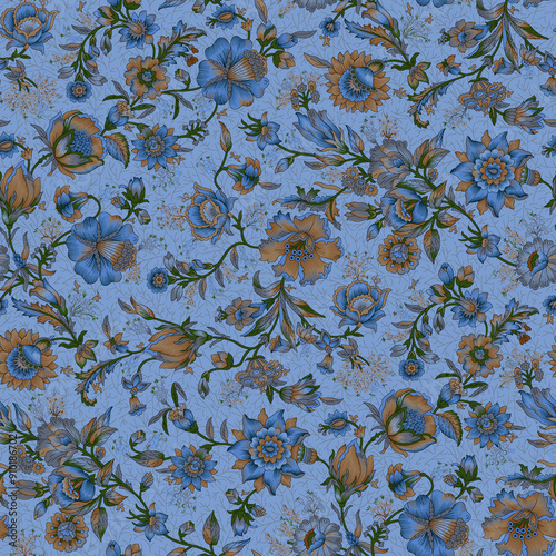 Seamless ethnic floral Design print