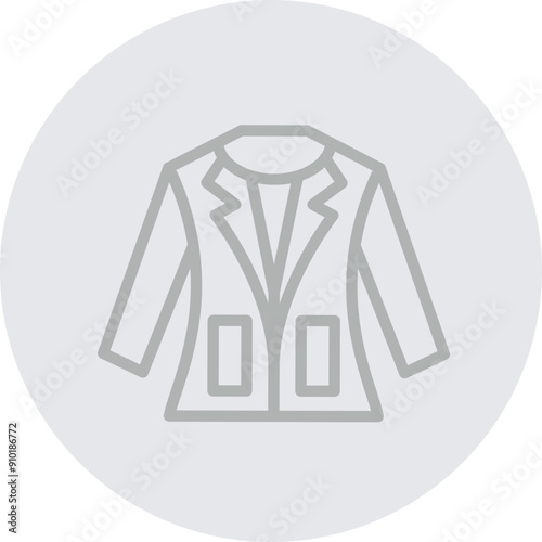 Coat Vector Line Grey Circle Grey