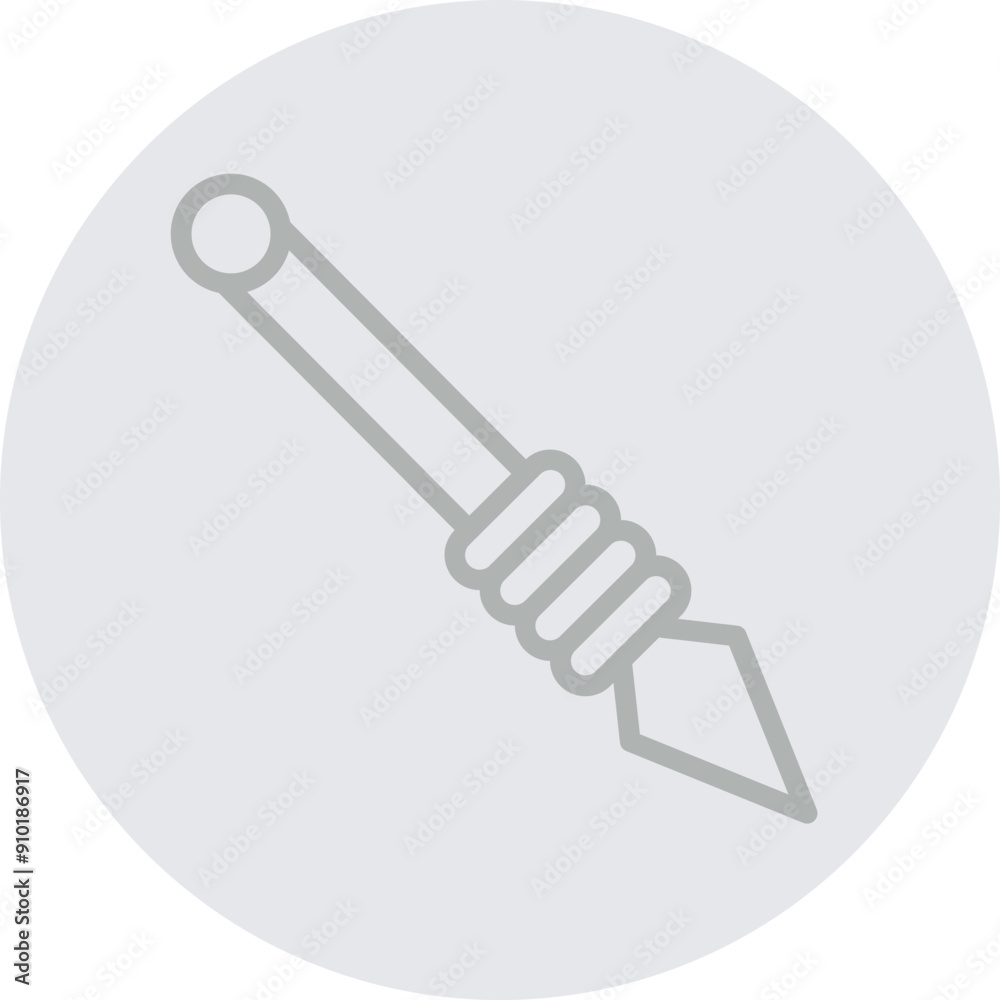 Spear Vector Line Grey Circle Grey Spear Vector Line Grey Circle Grey