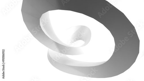 A dynamic 3D illustration in monochrome features a sophisticated and elegant visual representation using varying shades of a single color. 