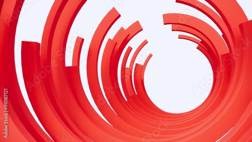 A 3D red spiral is a visually captivating geometric shape that winds around a central axis in three dimensions, creating a helical structure.