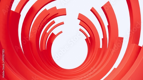 A 3D red spiral is a visually captivating geometric shape that winds around a central axis in three dimensions, creating a helical structure.