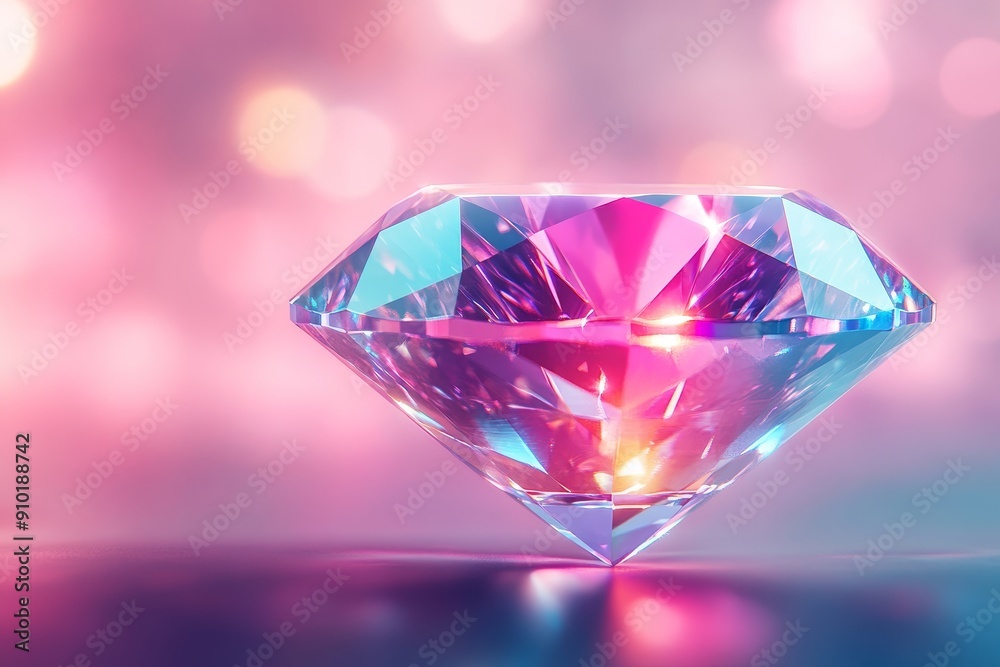 Spectrum of light shining over a dark background, creating a holographic sun reflection and colorful bokeh. Spectrum of light shining over a dark background, creating a holographic sun reflection and colorful bokeh.