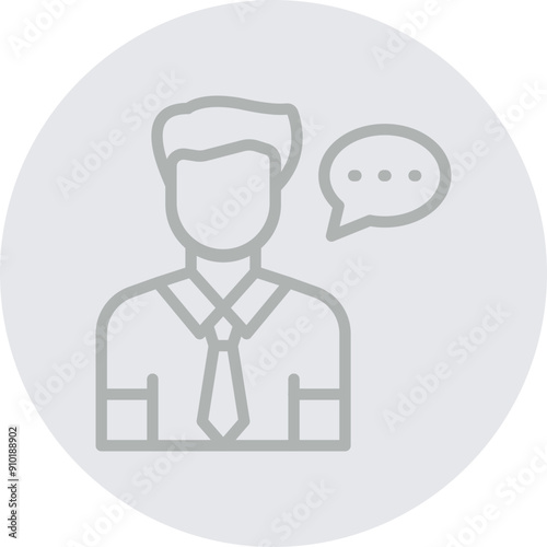 Consultant Vector Line Grey Circle Grey