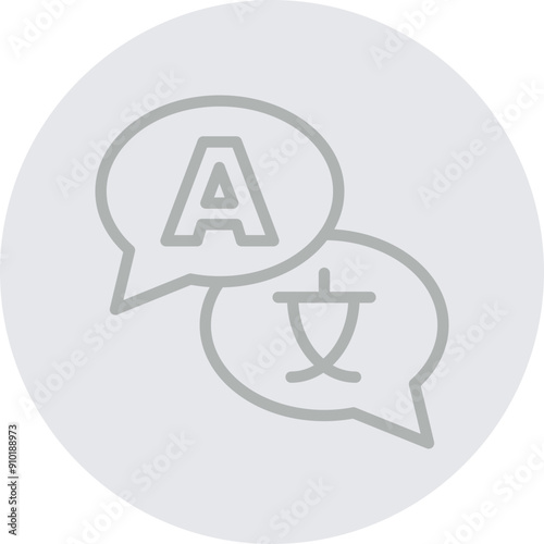 Translator Vector Line Grey Circle Grey