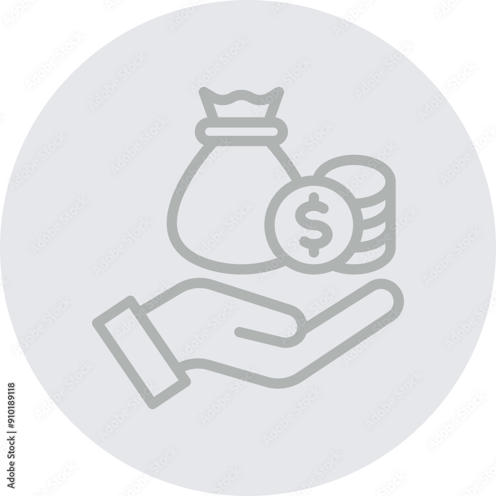 Finance Vector Line Grey Circle Grey Finance Vector Line Grey Circle Grey