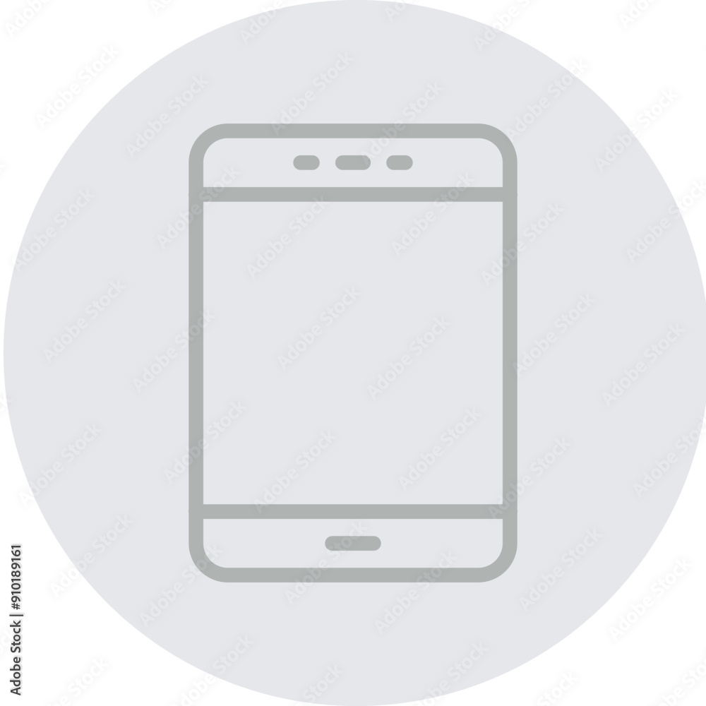 Tablet Vector Line Grey Circle Grey