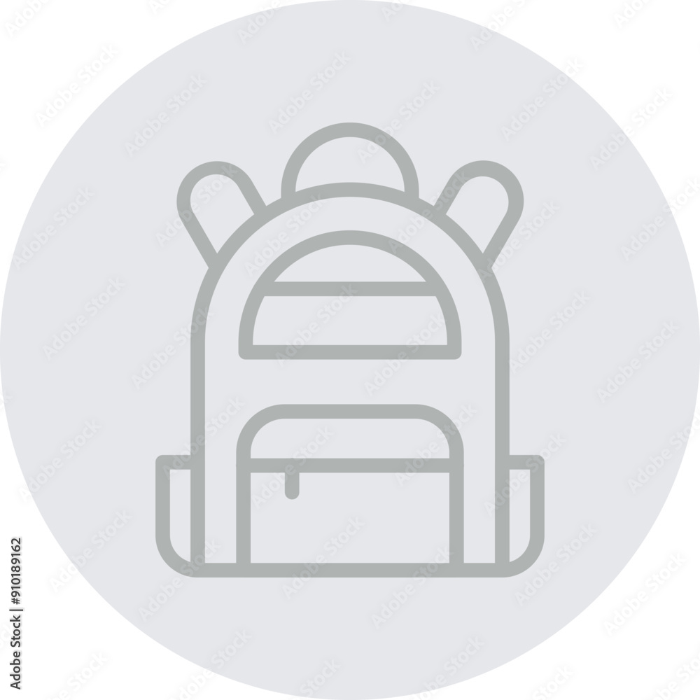 Bagpack Vector Line Grey Circle Grey Bagpack Vector Line Grey Circle Grey