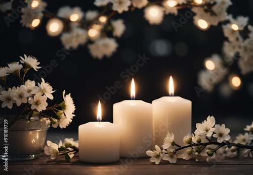 christmas candles on a black background