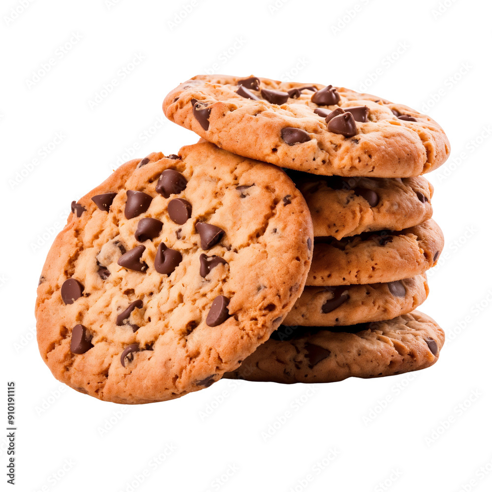 Chocolate chip cookies isolated on white background Chocolate chip cookies isolated on white background