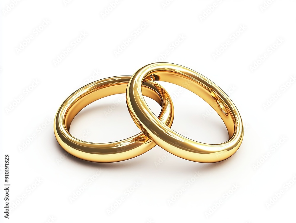 3d realistic gold wedding rings isolated on white background, detailed 3d realistic gold wedding rings isolated on white background, detailed