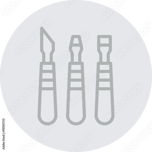 Sculpting Tools Vector Line Grey Circle Grey