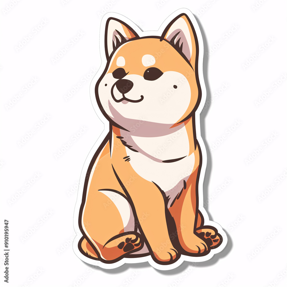 Adorable Cartoon Shiba Inu Dog Sitting Illustration Adorable Cartoon Shiba Inu Dog Sitting Illustration