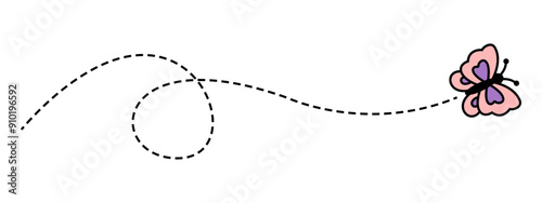 Flying butterfly illustration. Cartoon buterfly icon. Vector butterfly illustration.