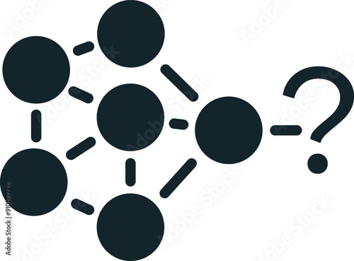 Artificial intelligence is searching solution, deep learning icon as connected dots
