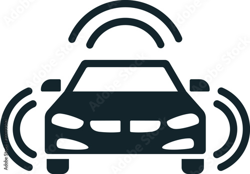 Autonomous self driving vehicle using artificial intelligence icon