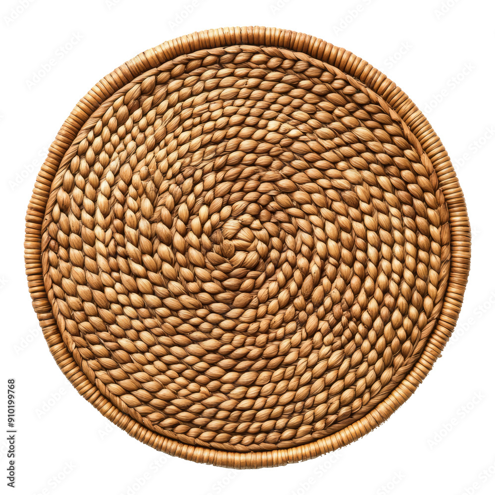 rattan placemat isolated on white or transparent