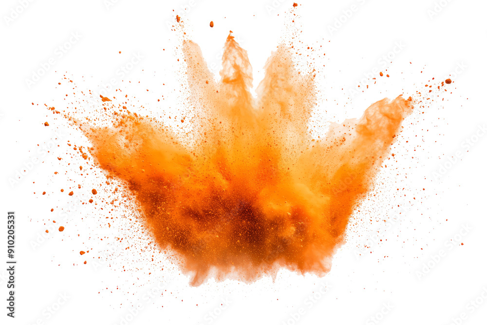 orange powder pulver explosion isolated on white or transparent orange powder pulver explosion isolated on white or transparent