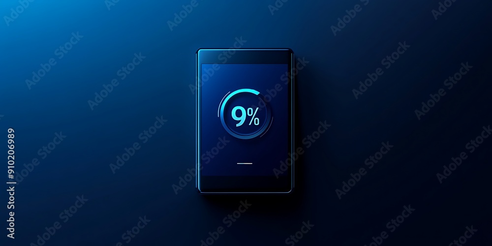 Battery technology background Screen with battery with technology circle surrounding it that is charging energy as reserve energy Show percentage of charge Battery technology background Screen with battery with technology circle surrounding it that is charging energy as reserve energy Show percentage of charge
