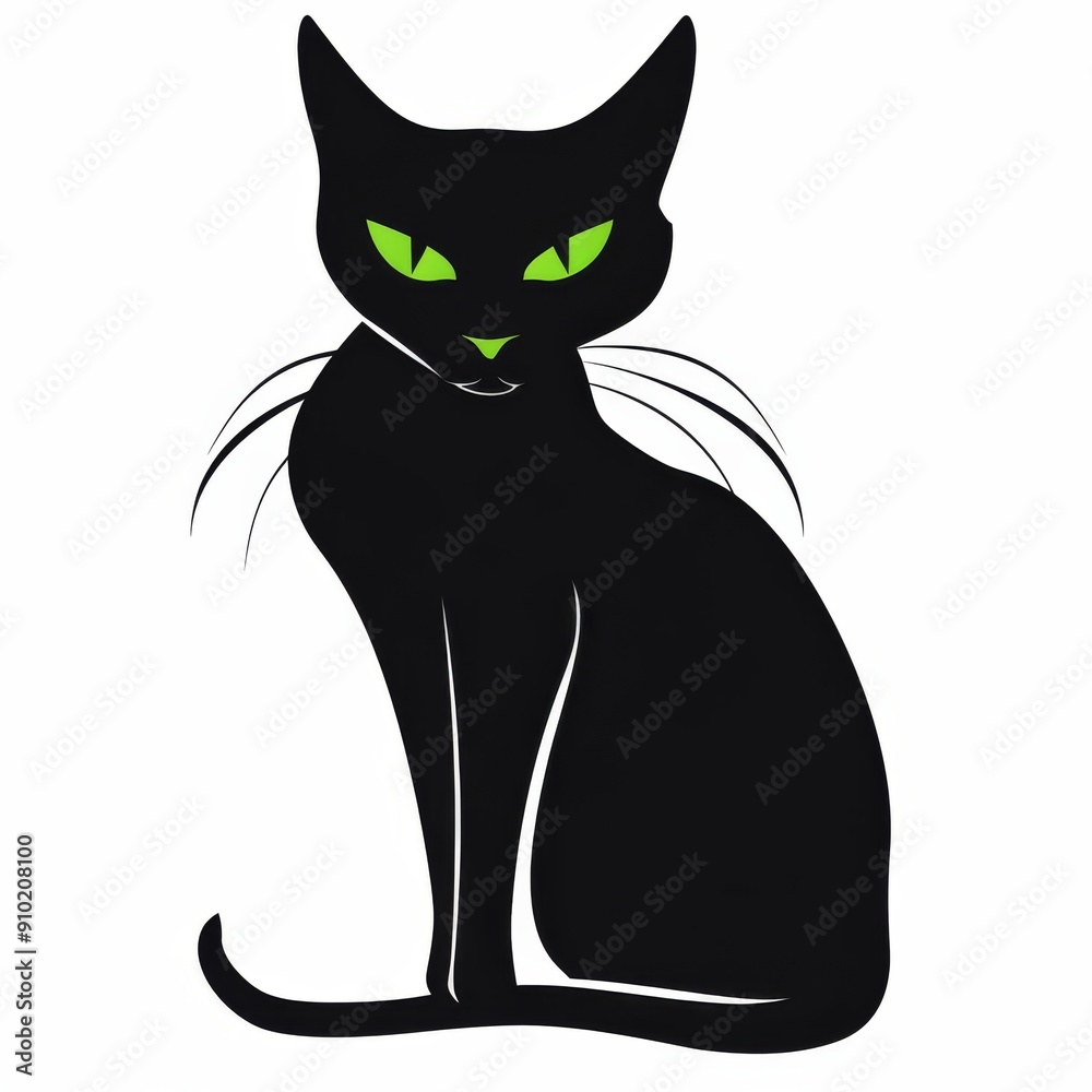 Fototapeta premium Black cat playfully catching colorful lollipop, mid-air candy chase on white background, joyful moment captured.
