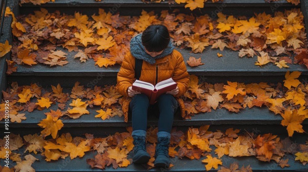 Autumnal Hues: A Young Woman Finds Comfort in Reading Autumnal Hues: A Young Woman Finds Comfort in Reading