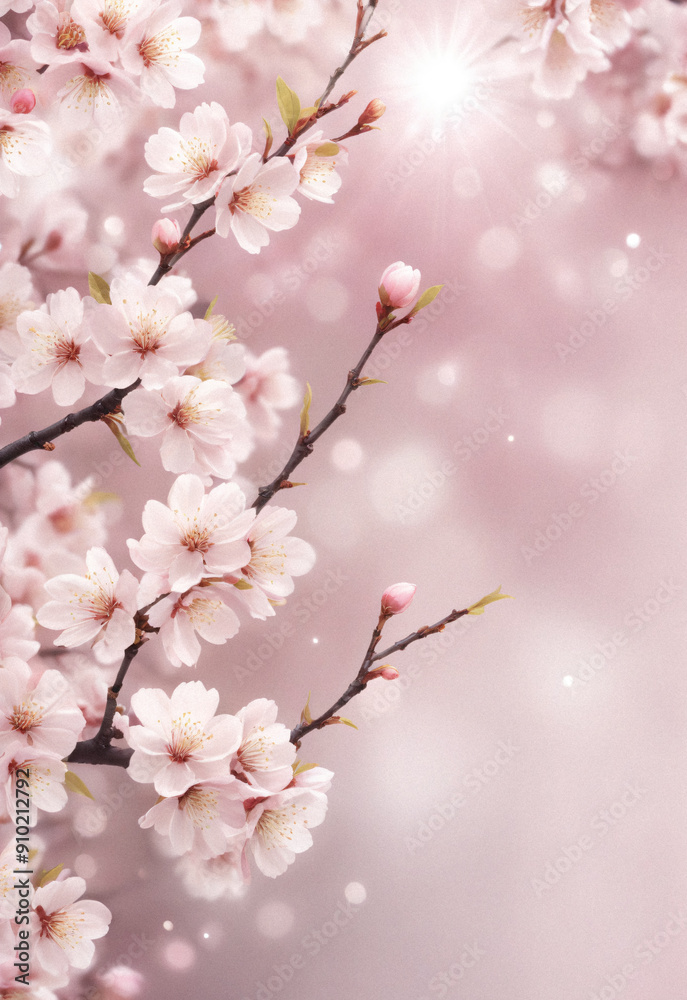 Sakura. Branches with pink flowers on a plain background for publications. Sakura. Branches with pink flowers on a plain background for publications.