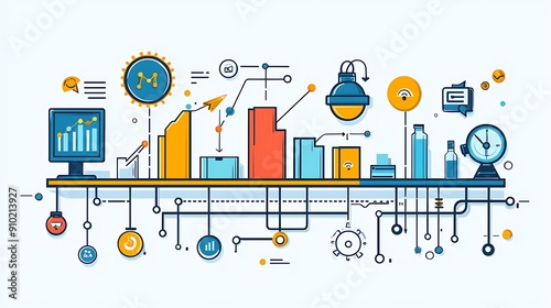 Abstract city vector background for infographic design with business data elements