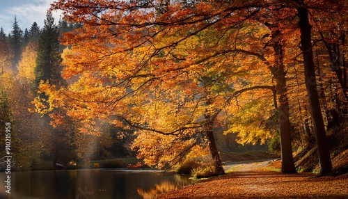 Autumn Trees over peaceful water