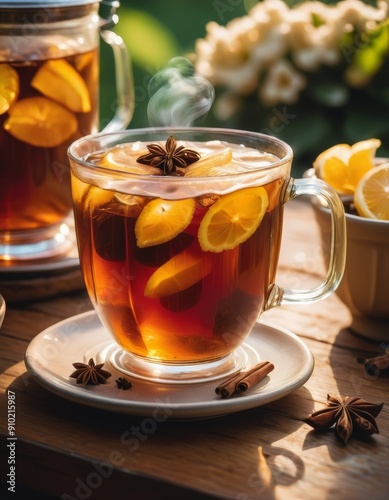 Drink on a wooden table in a bar on a dark background