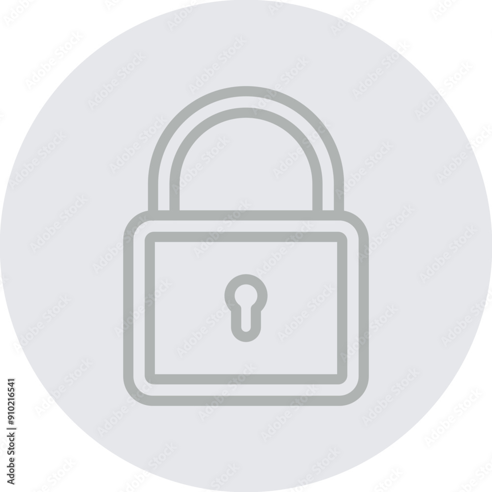 Lock Vector Line Grey Circle Grey Lock Vector Line Grey Circle Grey