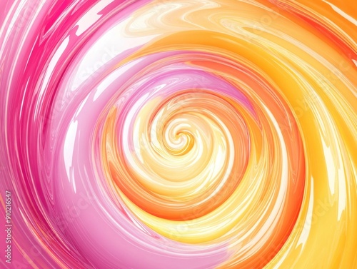 Vibrant swirly design featuring orange, pink, and yellow colors