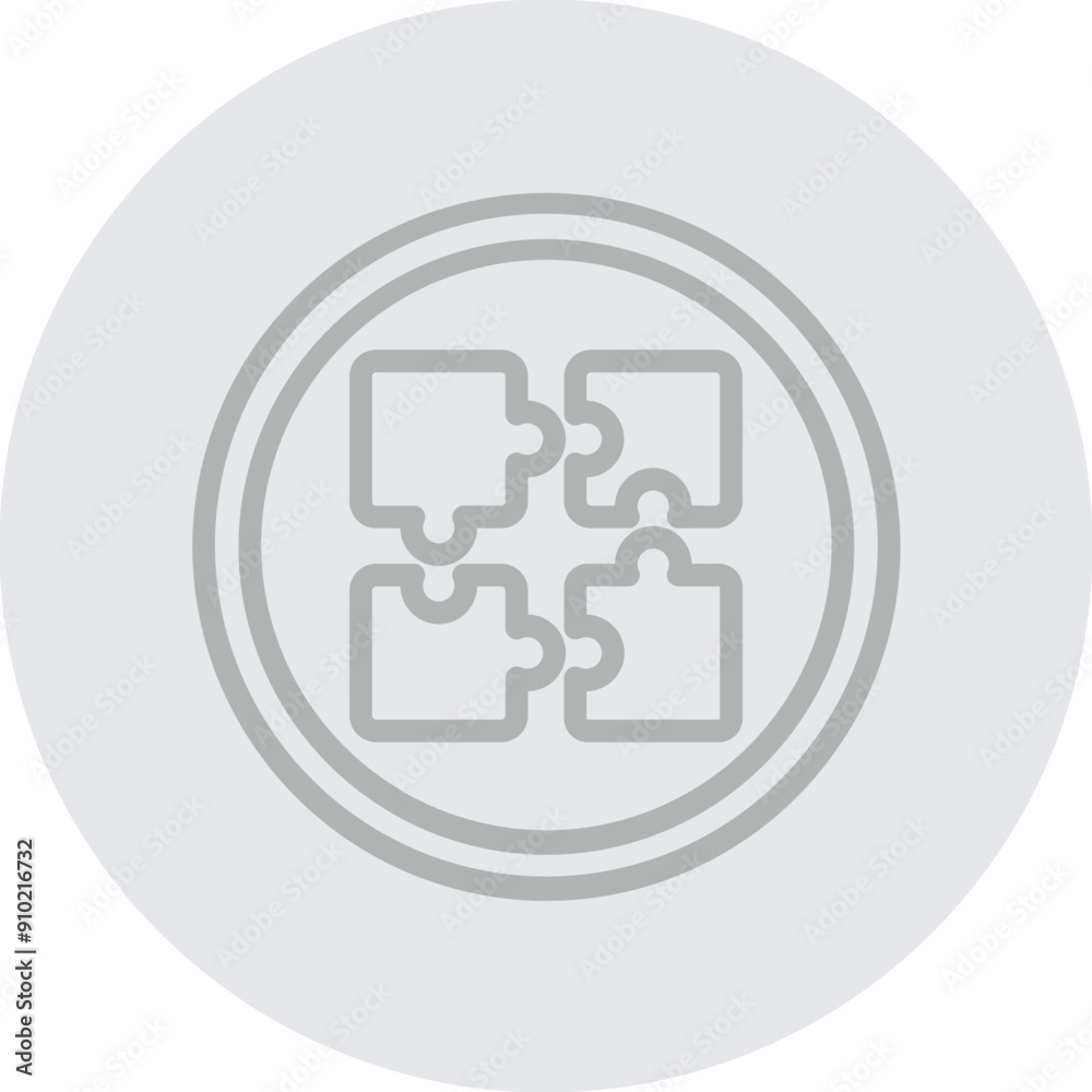 Puzzle pieces fitting together Vector Line Grey Circle Grey Puzzle pieces fitting together Vector Line Grey Circle Grey