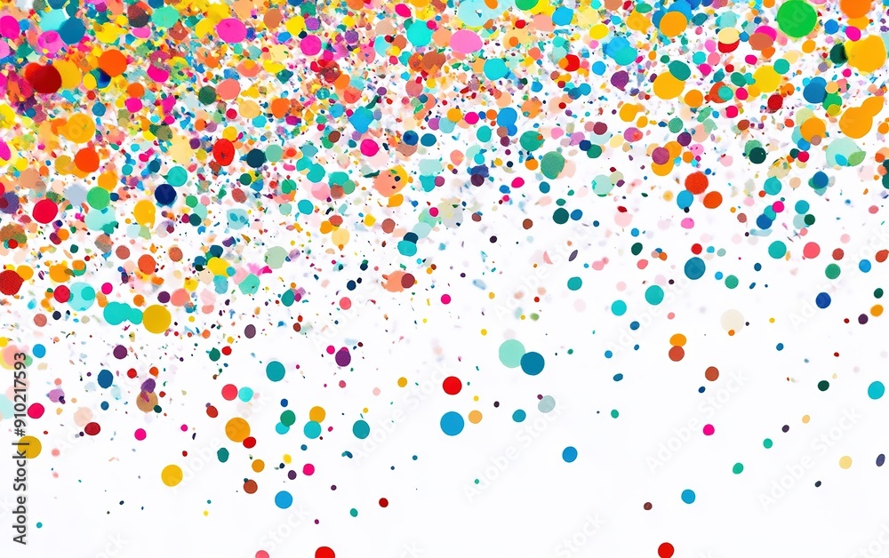 Colorful Confetti Falling on White Background, Isolated Flat Lay Style, Celebration and Joy Concept, No Shadow Colorful Confetti Falling on White Background, Isolated Flat Lay Style, Celebration and Joy Concept, No Shadow