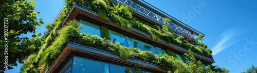 An ecofriendly office building with green walls