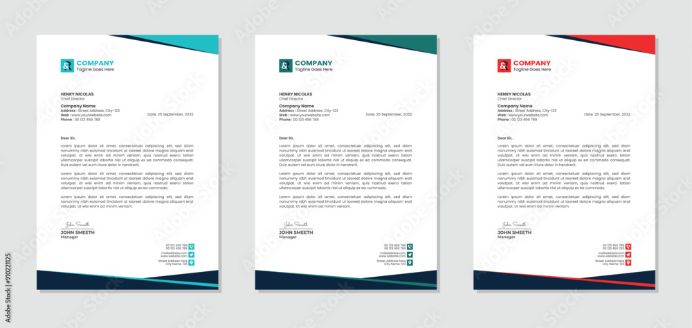 Letterhead template design for company business Letterhead template design for company business