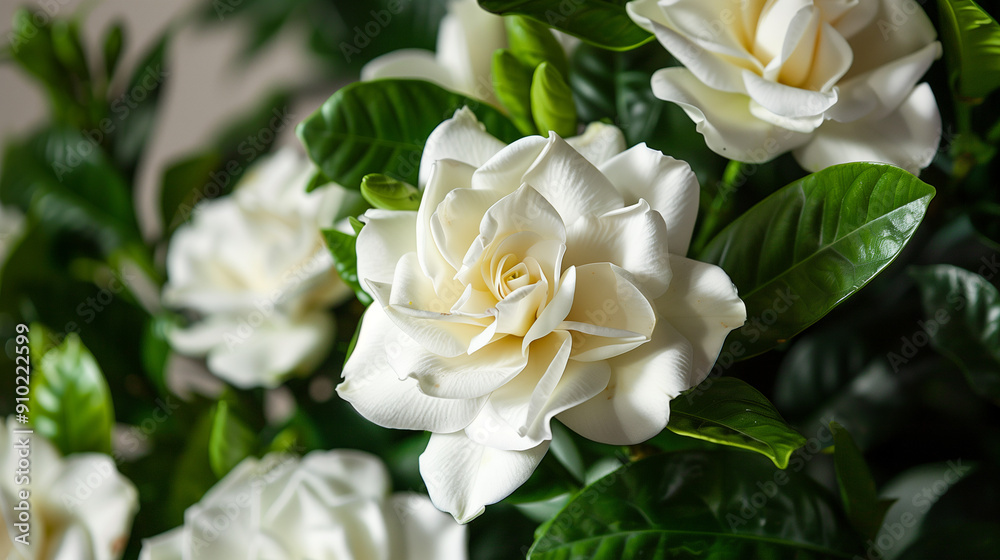 Springtime Gardenia Flower Arrangement in a Close-up with Soft Texture and Natural Beauty Springtime Gardenia Flower Arrangement in a Close-up with Soft Texture and Natural Beauty
