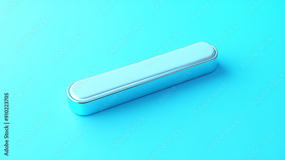 Blank search bar on a blue background with a paperclip. It can be used for business or study concepts. It's a 3D rendering and each element has its own clipping path, so you can easily edit it.