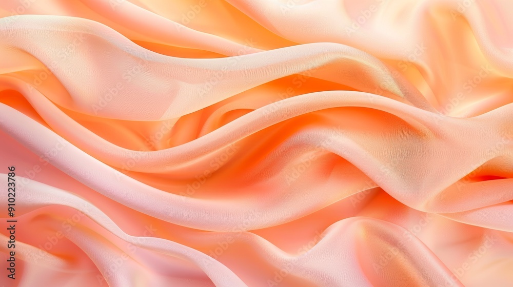 Fototapeta premium Abstract Peach Silk Fabric Drapery
