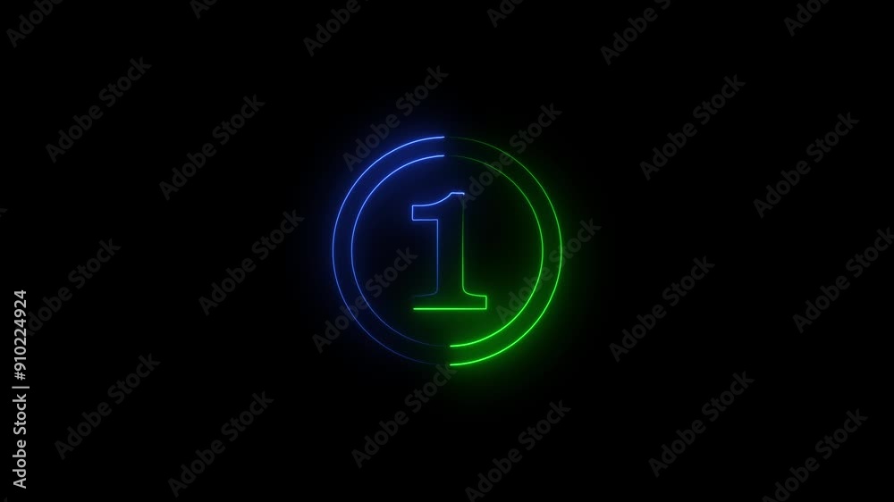 abstract glowing neon counting number animation 4k abstract glowing neon counting number animation 4k