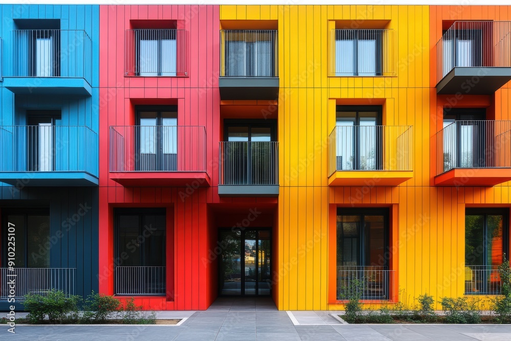 Obraz premium Embracing Neurodiversity: Inclusive Architecture Design with Vibrant Structural Innovation and Selective Focus in Architectural Office Setting