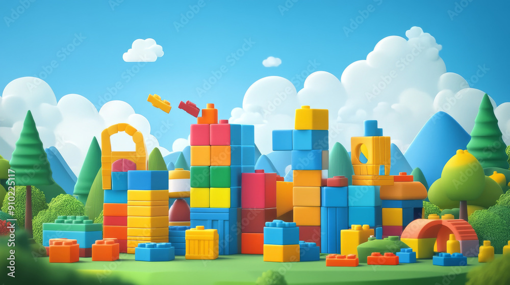 Brick block toy graphics designed for EPS 10 Vector format. Ideal for school or educational projects, or advertisements promoting building block play. Brick block toy graphics designed for EPS 10 Vector format. Ideal for school or educational projects, or advertisements promoting building block play.