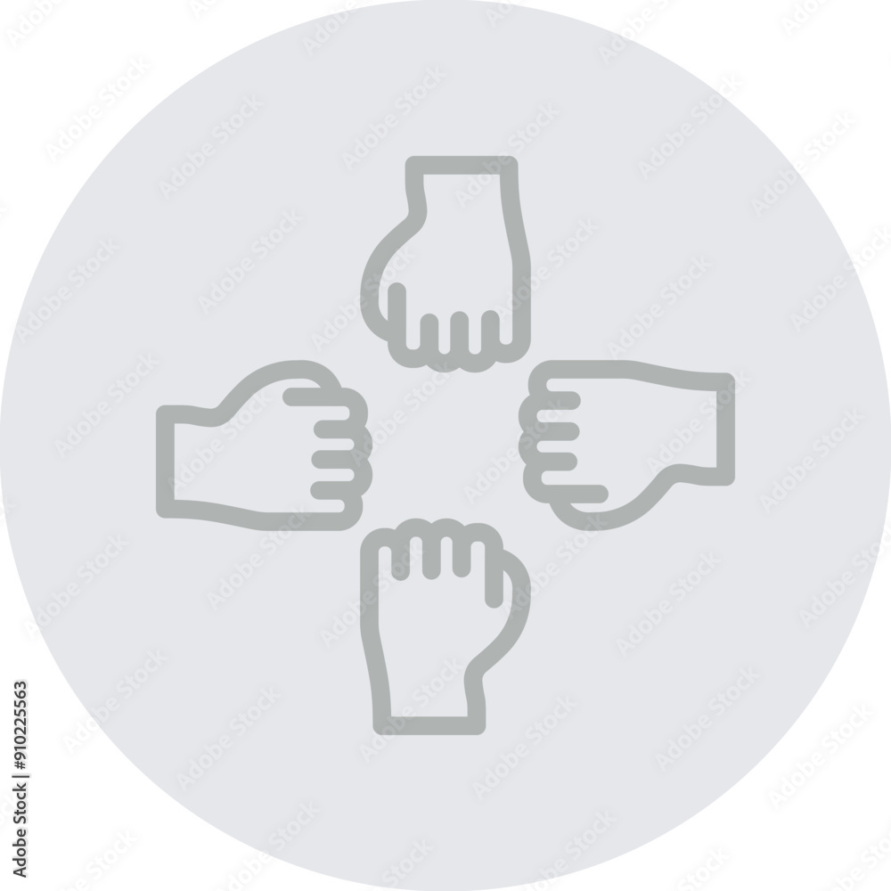 Joined Hands Vector Line Grey Circle Grey Joined Hands Vector Line Grey Circle Grey