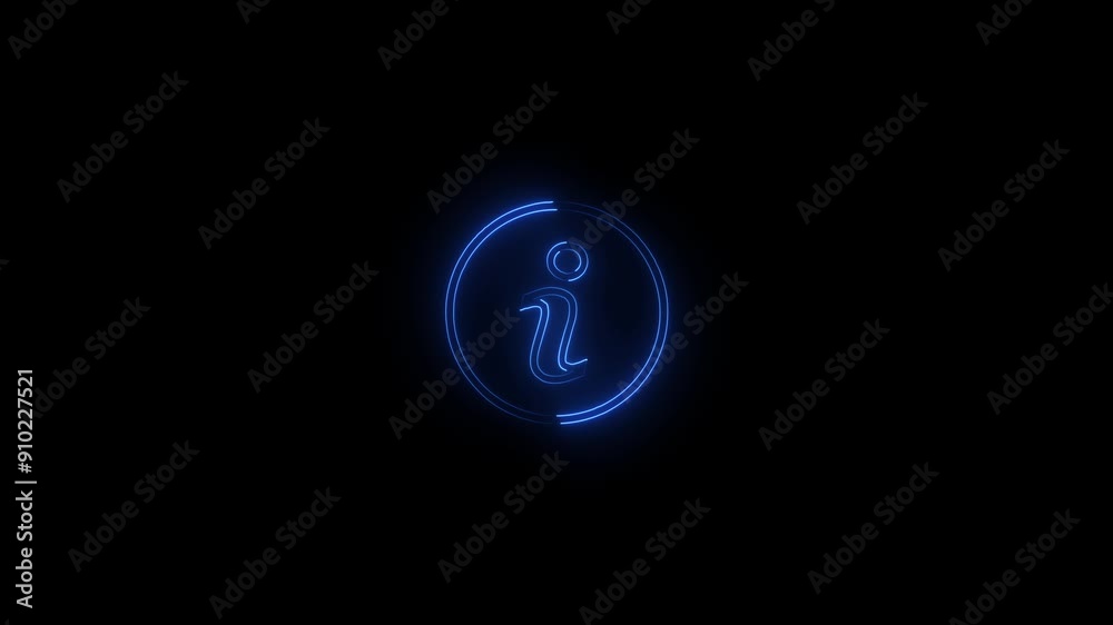 Neon line Information Icon Design For Personal And Commercial Use animation..