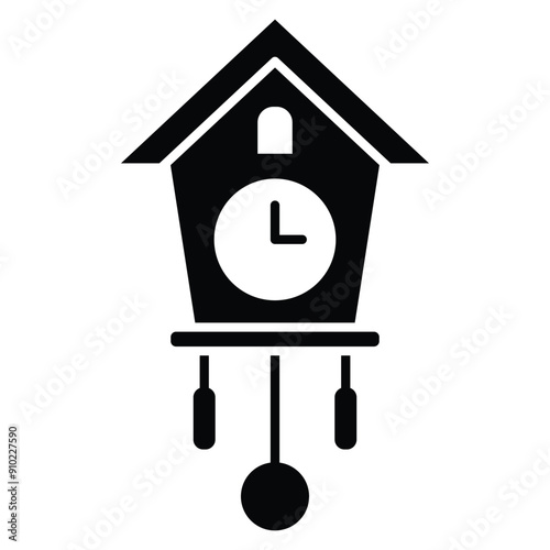 Cuckoo clock icon vector design template