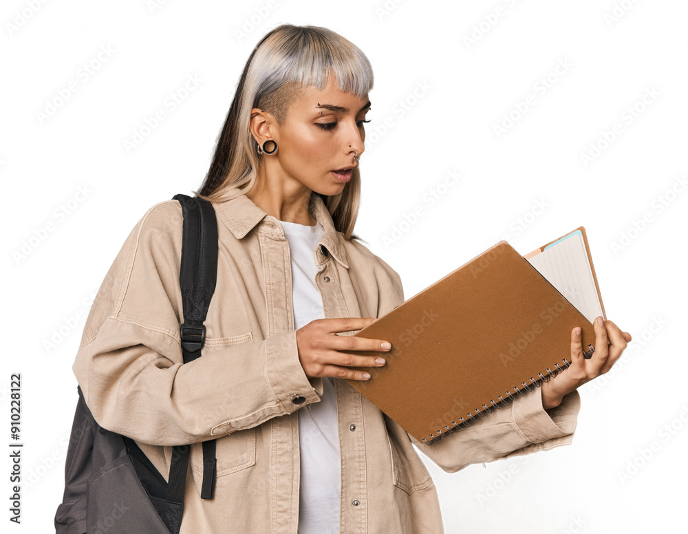 Young Caucasian student with a notebook Young Caucasian student with a notebook